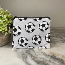 Load image into Gallery viewer, Mini Pouch - Soccer Balls on Grey
