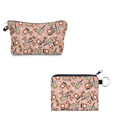 Load image into Gallery viewer, Pouch &amp; Mini Pouch Set - Iced Coffee Hearts
