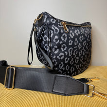 Load image into Gallery viewer, The Roni Nylon Crossbody - Black &amp; Grey Animal

