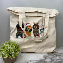 Load image into Gallery viewer, Tote Bag - Christmas - Dachshund
