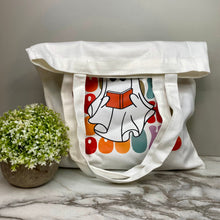 Load image into Gallery viewer, Tote Bag - Ghost Reading Book
