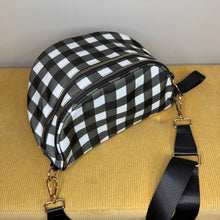 Load image into Gallery viewer, The Roni Nylon Crossbody - Black White Plaid
