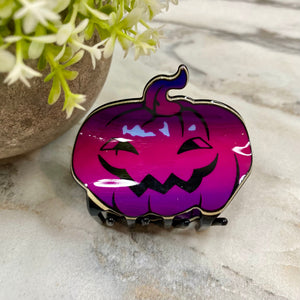 Hair Clip - Halloween Pumpkin Pink Purple