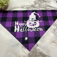 Load image into Gallery viewer, Dog Bandana - Halloween - Happy Halloween Pumpkin Witch Hat
