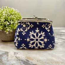 Load image into Gallery viewer, Clamshell Coin Purse Wallet - Snowflake
