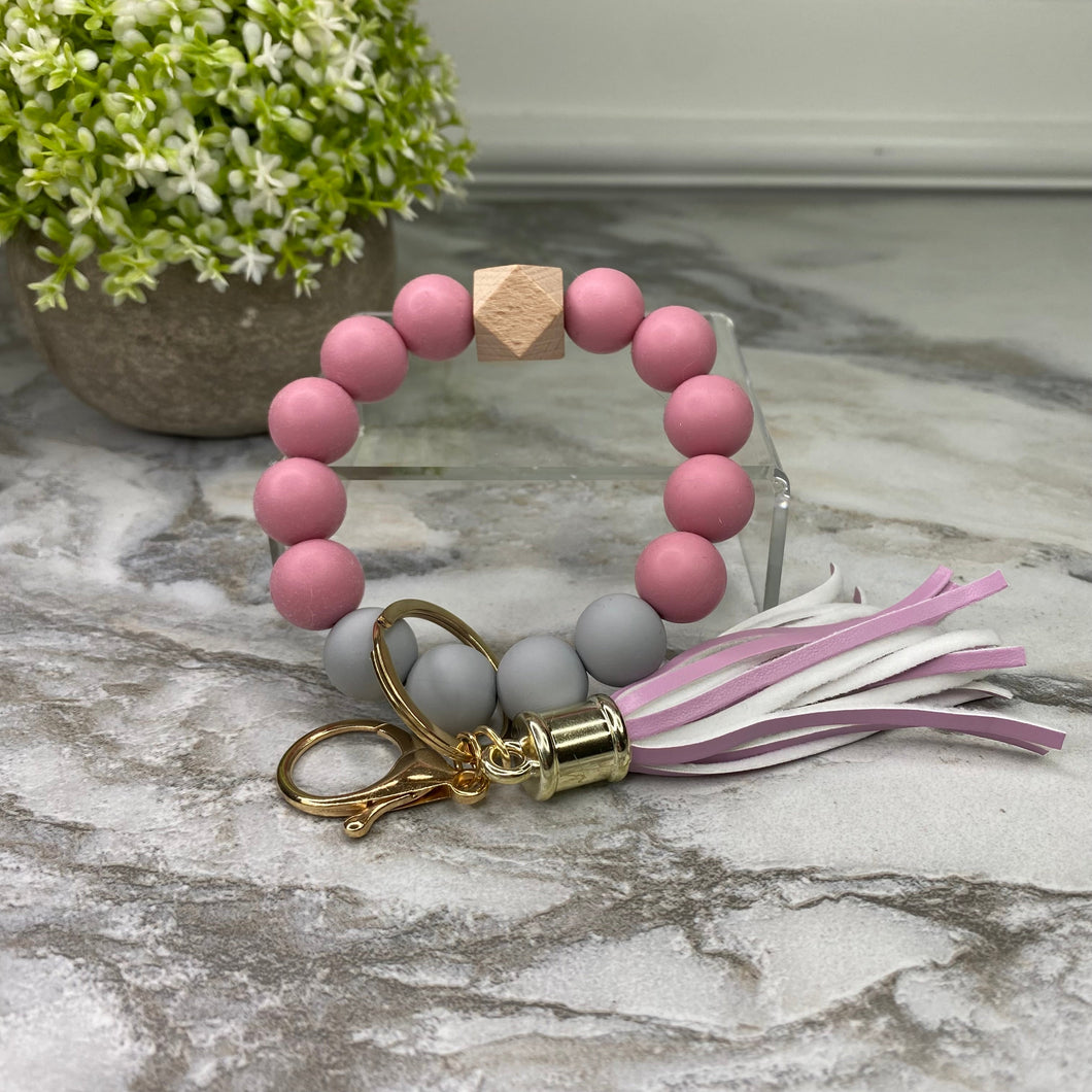 Silicone Bracelet Keychain - Mauve