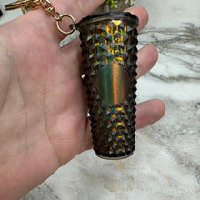 Load image into Gallery viewer, Keychain - Studded Tumbler - Olive Oilslick
