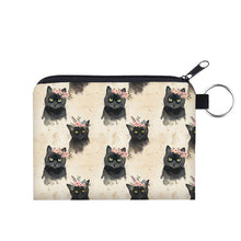 Load image into Gallery viewer, Mini Pouch - Cat Floral Crown
