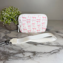 Load image into Gallery viewer, Rue - Nylon Wristlet Wallet - White Pink Bow

