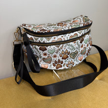Load image into Gallery viewer, The Roni Nylon Crossbody - Dog Paw Aztec Hearts
