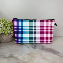 Load image into Gallery viewer, Pouch - Plaid Blue Mint Pink
