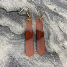 Load image into Gallery viewer, Dangle Earring - Wood &amp; Sea Glass
