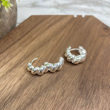 Load image into Gallery viewer, Metal Dangle Earrings - Silver Hoops
