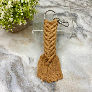 Keychain - Macrame - Braided Camel