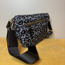 Load image into Gallery viewer, The Roni Nylon Crossbody - Animal Print Grey with Black - PREORDER

