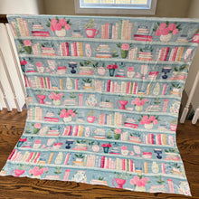 Load image into Gallery viewer, Blanket - Mint Floral Bookcase - PREORDER
