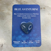 Load image into Gallery viewer, Heart Stone &amp; Description Card - Blue Aventurine
