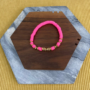 Bracelet - Clay & Gold Bead