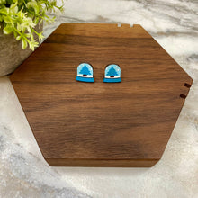 Load image into Gallery viewer, Wooden Stud Earrings - Christmas - Snow Globe
