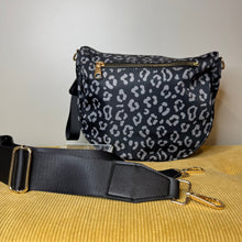 Load image into Gallery viewer, The Roni Nylon Crossbody - Black &amp; Grey Animal
