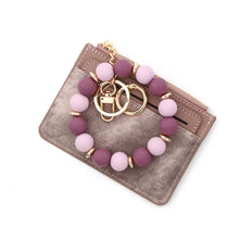 Load image into Gallery viewer, Denim Suede Bracelet Keychain &amp; Card Holder Wallet

