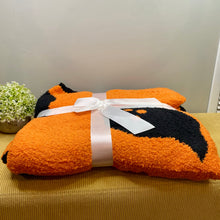 Load image into Gallery viewer, Blanket - Soft Dreams - Double Sided Halloween Ghost Orange Black
