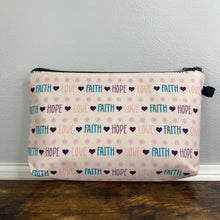 Load image into Gallery viewer, Pouch - Religion, Faith Hope Love Pink
