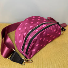 Load image into Gallery viewer, The Roni Nylon Crossbody - Maroon Heart
