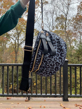 Load image into Gallery viewer, The Roni Nylon Crossbody - Animal Print Grey with Black
