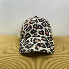 Load image into Gallery viewer, Hat - Criss Cross Ponytail - Large Animal Print
