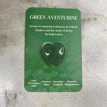 Load image into Gallery viewer, Heart Stone &amp; Description Card - Green Aventurine
