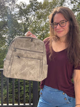 Load image into Gallery viewer, Denim Suede Brooke Backpack + Pouch
