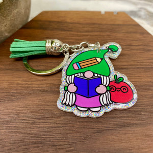 Keychain - Acrylic - Teacher Gnome - #4