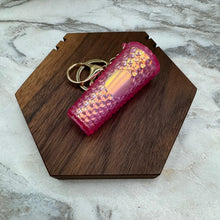 Load image into Gallery viewer, Keychain - Studded Tumbler - Pink Holographic
