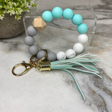 Load image into Gallery viewer, Silicone Bracelet Keychain - Aqua
