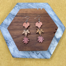 Load image into Gallery viewer, Wooden Dangle Earrings - Fall - Leaves
