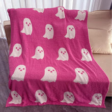 Load image into Gallery viewer, Blanket - Soft Dreams - Double Sided Halloween Ghost Pink White
