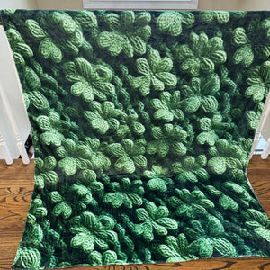 Blanket - St. Patrick’s Day - Crochet Dark Green Clovers