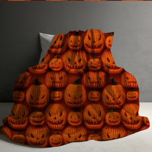 Load image into Gallery viewer, Blanket - Halloween - Knit Jack-O-Lantern
