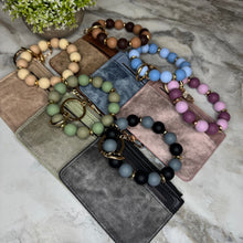 Load image into Gallery viewer, Denim Suede Bracelet Keychain &amp; Card Holder Wallet
