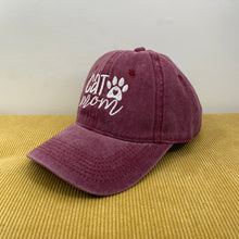 Load image into Gallery viewer, Hat - Paw Print - Cat Mom Burgundy
