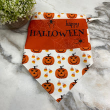 Load image into Gallery viewer, Dog Bandana - Halloween - Candy Corn Pumpkins
