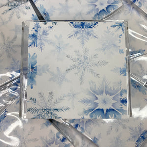 The Sticky Note Collection - Christmas Snow White Blue Snowflakes