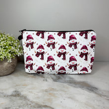 Load image into Gallery viewer, Pouch - Christmas - Snowman Maroon
