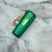 Load image into Gallery viewer, Keychain - Studded Tumbler - Green Holographic
