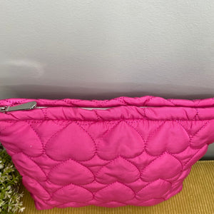 Puffer Pouch - Heart - Hot Pink