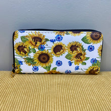 Load image into Gallery viewer, Wallet - Faux Leather - Sunflowers on White Background
