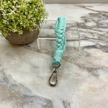 Load image into Gallery viewer, Keychain - Macrame Bracelet - Braided Mint
