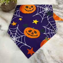 Load image into Gallery viewer, Dog Bandana - Halloween - Flying Pumpkin Bats
