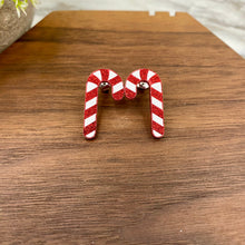 Load image into Gallery viewer, Acrylic Stud Earrings - Christmas - Candy Cane
